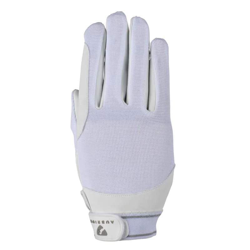 Shires Aubrion Mesh Riding Gloves - White-1